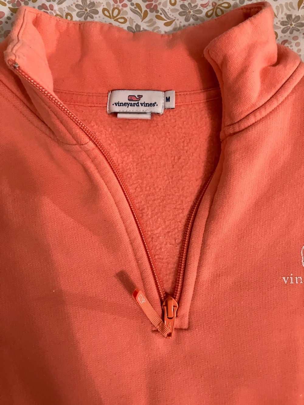 Vineyard Vines Coral Half-Zip Crewneck Pullover